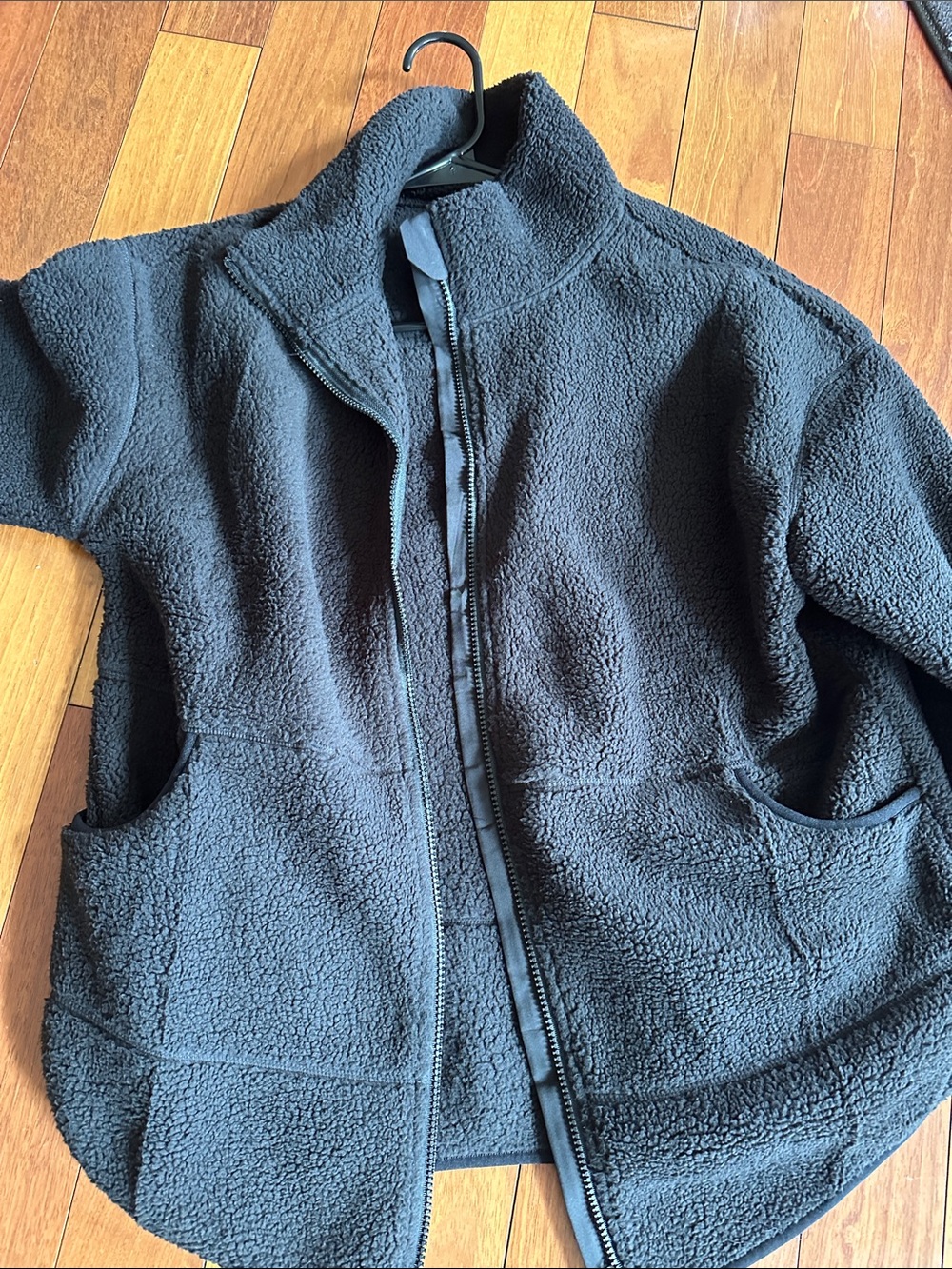 Size medium  Black Sherpa Fleece zip jacket